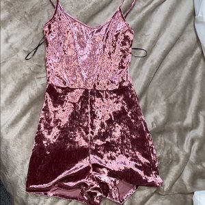 Velvet pink romper